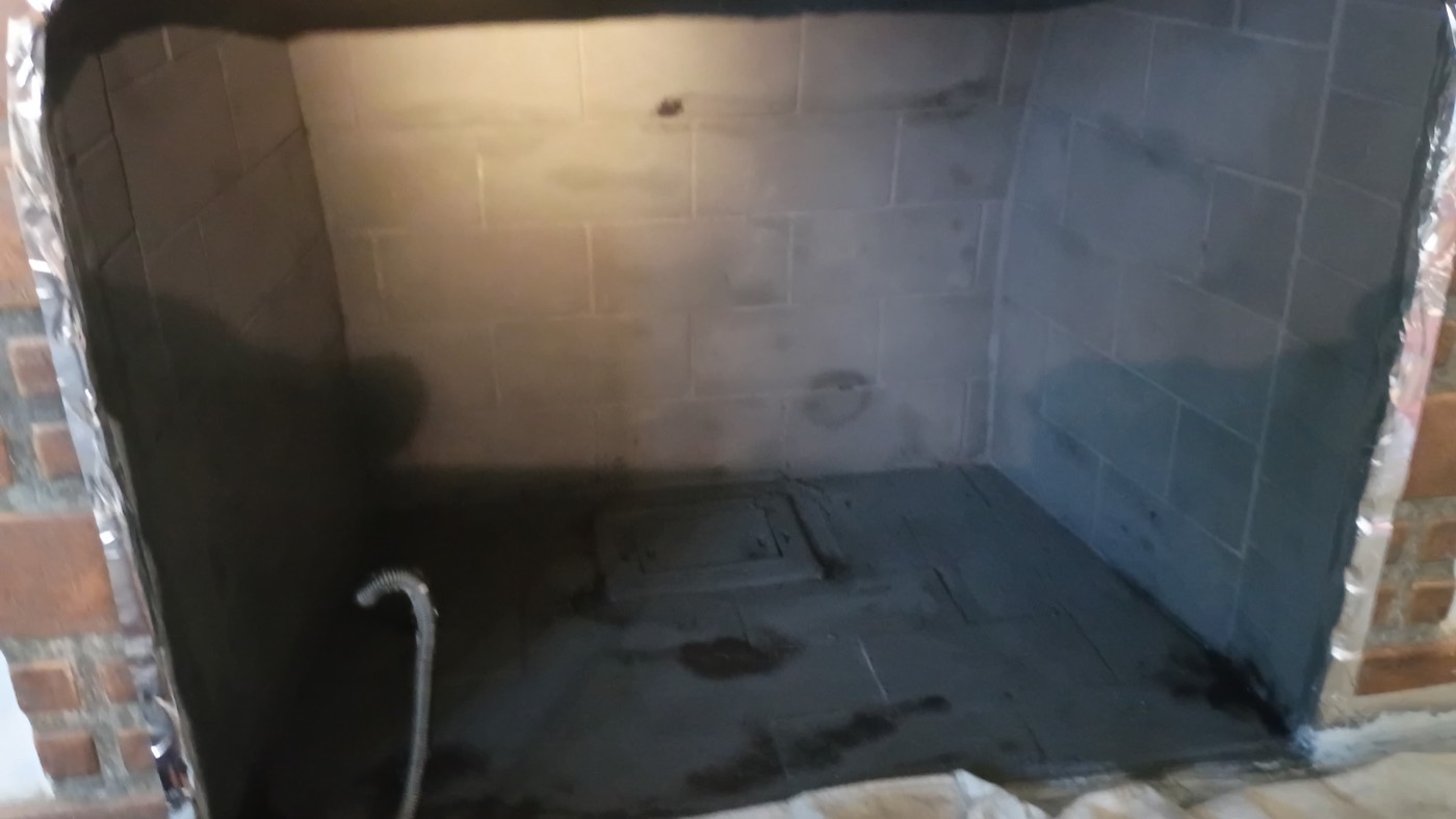 Fireplace and chimney after professional cleaning